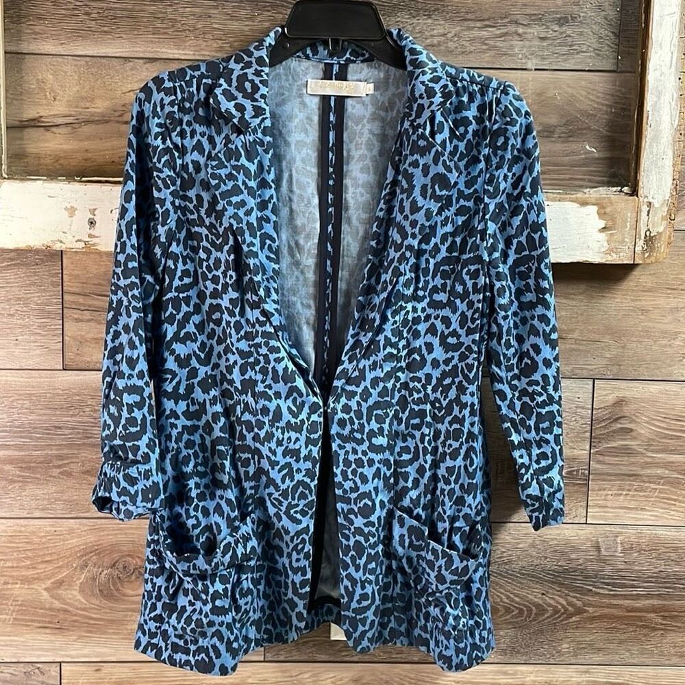 CHARLEY 5.0 Women’s Animal Print Vintage Cardigan Jacket Lagenlook Size Small
